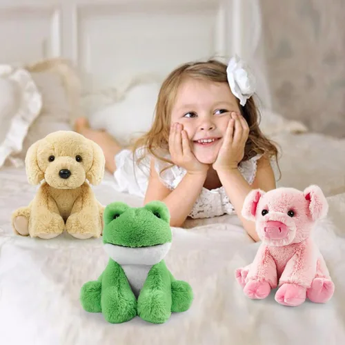 Miniatura 4 de Juguetes de Peluche de Perro Cachorro Sentado, Animal de Peluche Realista, Personajes de Animales de Peluche Rellenos en las Extremidades de 8.5