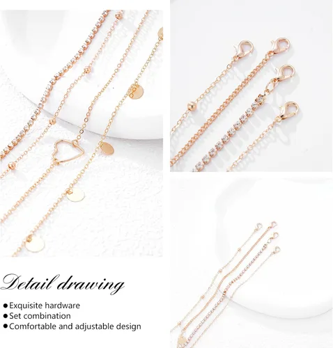 Miniatura 6 de MJartoria Cadena de cuerpo de oro, cadena de vientre en capas, cadena de cintura de luna y estrella, cadenas de vientre para la cintura, joyería