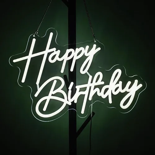 Letrero de neón de feliz cumpleaños, luces de pared para cerveza, bar, club, dormitorio, hotel, pub, cafetería, boda, fiesta de cumpleaños, regalos