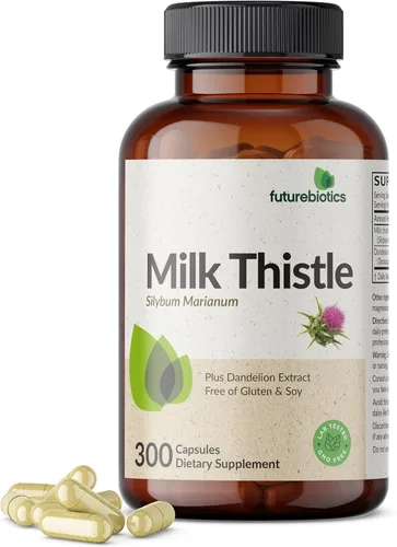 Futurebiotics Cardo mariano silimarina, extracto de mariano y diente de león, apoyo para la salud del hígado, soporte antioxidante, desintoxicación,