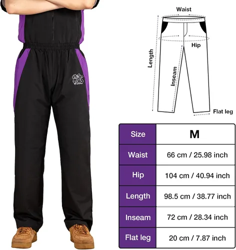 Miniatura 6 de Noverlife Pantalones de Peluquería Profesional para Peluqueros de Mascotas, Talla M, Cintura Elástica Cómoda, Pantalones Ligeros Negros Resistentes