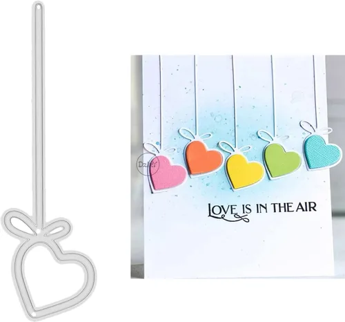 Miniatura 28 de DzIxY Troqueles de corte de metal en forma de corazón simples para kit de fabricación de tarjetas, juegos de troqueles de papel en relieve, 7