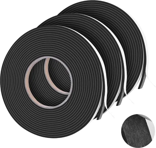 Miniatura 11 de Cintas de Espuma de 66 Pies Autoadhesivas, Tiras Selladoras de Espuma de 1/2 Pulgada x 1/8 Pulgada x 33.1 Pies Cada Rollo, Burletes de Alta Blanco