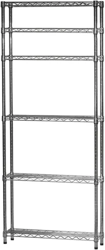 Shelving Inc. Estantería de alambre cromado de 8 pulgadas de profundidad x 24 pulgadas de ancho x 54 pulgadas de alto con 6 estantes, capacidad de