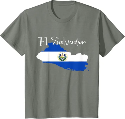 Miniatura 83 de Camiseta con la bandera de El Salvador, mapa de El Salvador, camiseta de Salvador para mujer