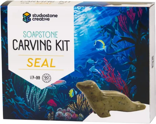 STUDIOSTONE CREATIVE Kit de tallado de artes y manualidades DIY para niños y adultos, escultura de esteatita
