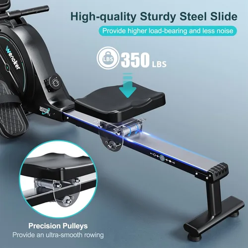 Miniatura 6 de Wenoker Rowing Machine for Home, Magnetic Rower Machine, 350 LB Weight Capacity, 16-Level Silent Resistance Row Machine for Gym Exercise Full-Body