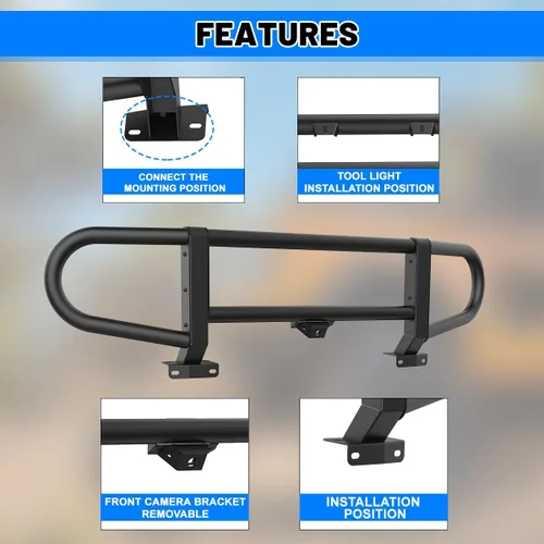 Miniatura 8 de Protección de rejilla para parachoques delantero ROXX para Ford Bronco 2021-2025 con parachoques delantero modular de fábrica,