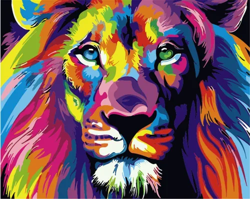 Pintura por números para adultos, niños principiantes, kits de pintura por números sobre lienzo, kits de pintura para manualidades, regalo de león
