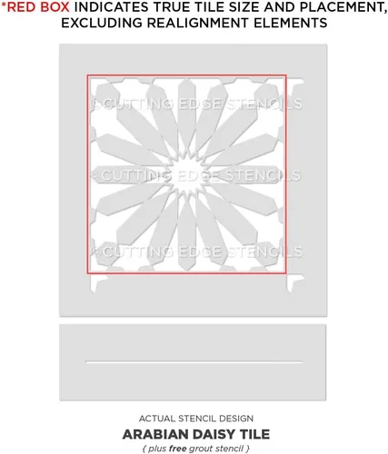 Miniatura 3 de Plantilla de azulejos de margarita árabe, plantilla de azulejos marroquíes para pintar azulejos, plantillas de azulejos reutilizables para cambio