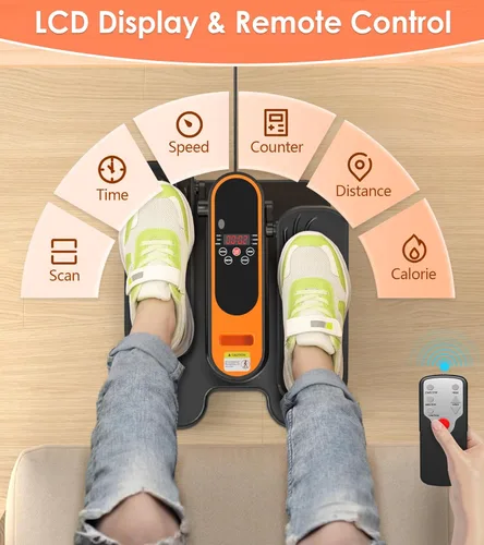 Miniatura 3 de Máquina elíptica para debajo del escritorio, máquina portátil de ejercicio de pedal sentado para personas mayores, ejercitador de piernas Elipse
