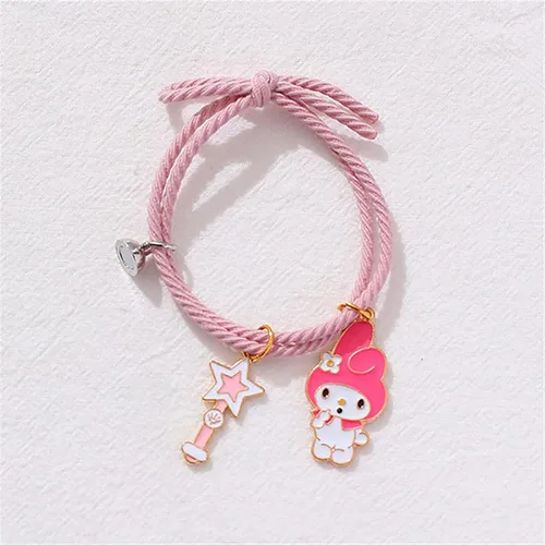 Miniatura 5 de Kuromi And My Melody - Pulsera magnética para parejas, relación de atracción mutua a juego, pulsera de cuerda para él y ella, regalo para mejor amiga