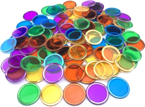 Miniatura 9 de Juego de Bingo Magnético - 100 PCS Fichas de Metal con Anillo Naranja/Fichas de Póquer de Plástico/Marcadores/Conteo Matemático/Exploración Naranja