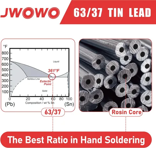 Miniatura 5 de Alambre de soldadura con núcleo de colofonia para soldadura eléctrica (0,8mm/50g), de JWOWO