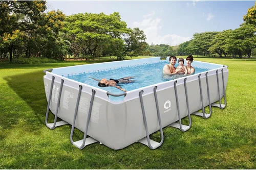 Miniatura 6 de JLeisure Avenli 17776 - Piscina rectangular sobre el suelo con marco de acero, de 18 x 10 x 4 pies, con kit de reparación, color gris