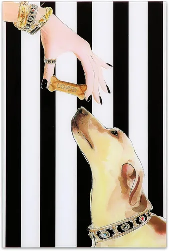 Miniatura 30 de Empire Art Direct Panel de vidrio templado con impresión flotante sin marco, arte de pared para mascotas, listo para colgar, 20 x 20 pulgadas, ley