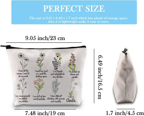 Miniatura 2 de GJTIM Doula - Bolsa con cremallera intuitiva para trabajadores de parto, regalo de agradecimiento Doula I Am A Doula Bolsa de maquillaje