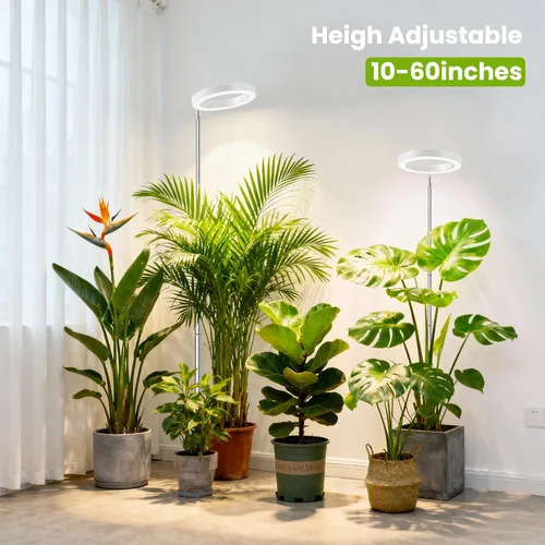 Miniatura 2 de Kullsinss Luz de Cultivo Blanca, Luces LED de Espectro Completo para Cultivo en Interior con Temporizador de 6/12/16H, 3 Modos de Color, 5 Niveles