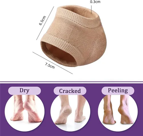 Miniatura 2 de Calcetines hidratantes para el talón, 2 pares de calcetines de talón suaves forrados de gel para pies secos y ásperos agrietados, calcetines