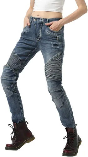 Miniatura 7 de Pantalones de motociclista para mujer con rodilleras y rodilleras