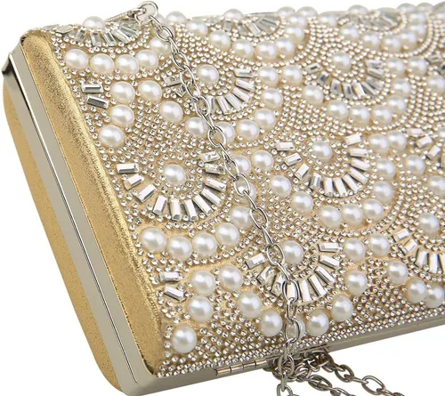 Miniatura 2 de veyiina nero Bolsos de noche de fiesta de moda, monederos de embrague de perlas para mujeres y niñas