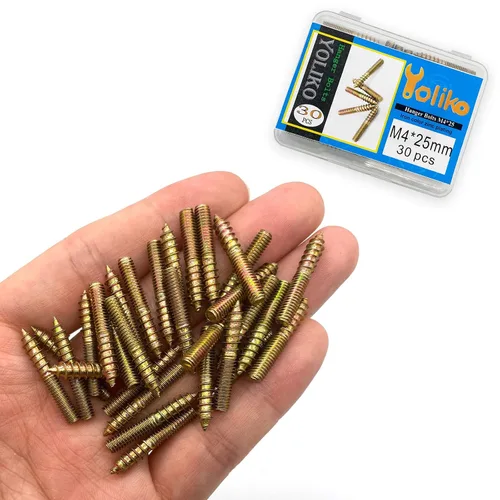 Miniatura 4 de Paquete de 30 pernos de percha M4 x 25 de 25mm (0.98") con cabeza doble de 4mm (0.16") para muebles