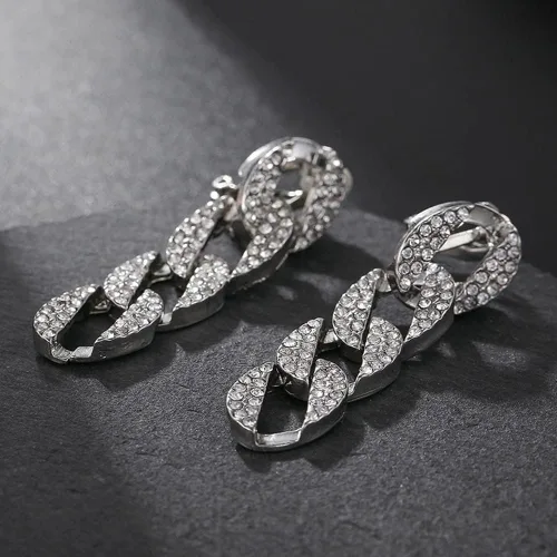 Miniatura 4 de Aretes de clip para mujer, aretes de cadena con clip para niñas