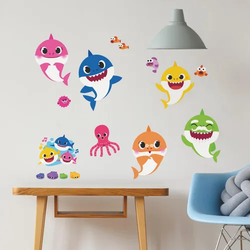 Miniatura 2 de RoomMates RMK4303SCS Baby Shark - Calcomanías de pared para despegar y pegar