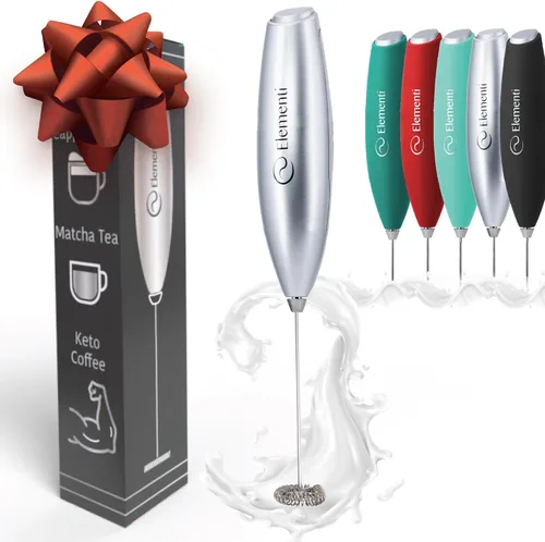 Miniatura 10 de Elementi Mezclador de bebidas de mano - Agitador eléctrico y potente varita mezcladora de polvo de proteínas, mini varita espumadora fácil de usar