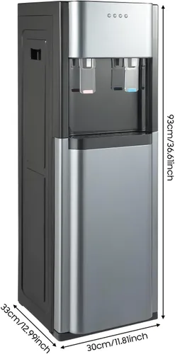 Miniatura 6 de Dispensador de agua de carga inferior, dispensador de agua de acero inoxidable de 5 galones, 3 ajustes de temperatura, agua caliente, fría
