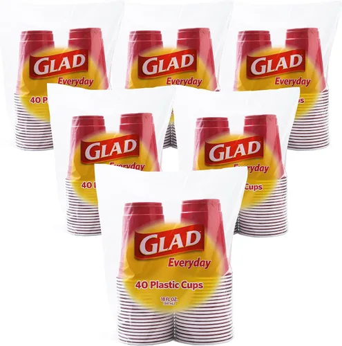 Miniatura 7 de Tazas de plástico desechables de Glad Everyday de plástico, 100 unidades, resistentes y resistentes, de plástico, color rojo para todas las ocasiones