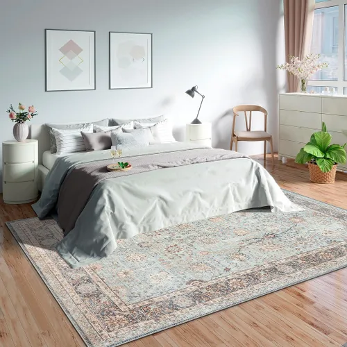 Miniatura 281 de GLN Rugs Traditional Collection - Alfombra de felpilla lavable a máquina, tradicional lavable, antideslizante, alfombra de felpilla de pelo corto