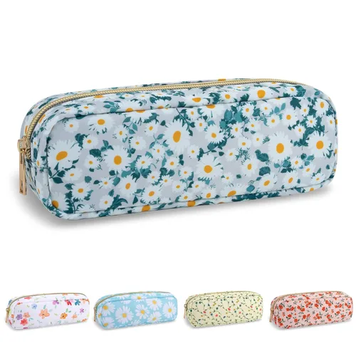Miniatura 74 de Estuche pequeño para lápices y maquillaje para bolso, lindo estuche de lápices, bolsa de pinceles de maquillaje de nylon con cremallera, estuche