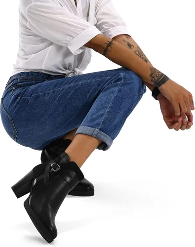 Miniatura 9 de mysoft Botines de mujer con tacón grueso apilado y cremallera