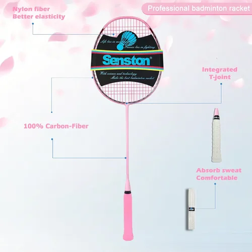 Miniatura 4 de Senston N90 Badminton Racket, 6U Single High-Grade Badminton Racquet, Professional 100% Full-Carbon Badminton Racket