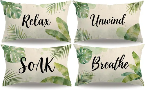 Miniatura 11 de Juego de 4 fundas de almohada de playa de verano con estrellas de mar y océano azul, rectangular, fundas de cojín de cintura con temática náutica