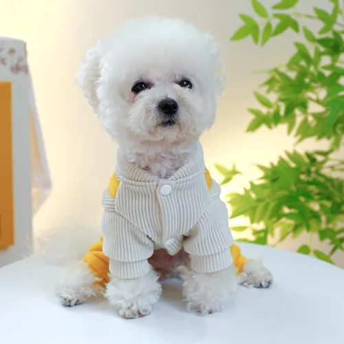 Miniatura 4 de Overoles para mascotas, suéteres para perros y gatos, ropa de invierno, ropa para perros pequeños, ropa de pana para mujer, lindo patrón de tigre