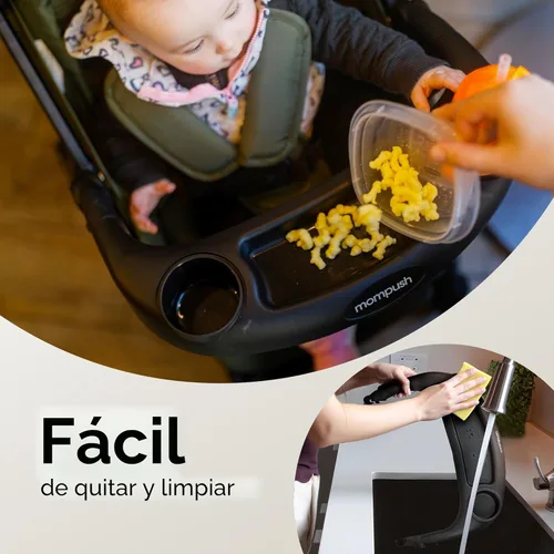 Miniatura 5 de Mompush Lithe V2 Cochecito de Viaje Ligero, Cochecito de Bebé Compacto Plegable con Bolsa de Viaje, Cochecito de Plegado con Una Mano, Bandeja