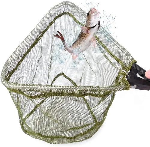 Miniatura 5 de YVLEEN Red de pesca para niños para lagos, redes de minnow para niños, mango telescópico plegable de aluminio para caña de pescar y malla de nailon