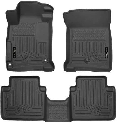 Miniatura 12 de Husky Liners Weatherbeater Alfombrillas para piso Compatibles con Honda Accord 4 puertas 2008-2012 Delanteras y segunda fila, 3 piezas, negro