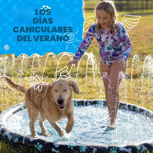 Miniatura 7 de SplashEZ Almohadilla de Salpicaduras Antideslizante para Niños y Perros, 69'' Almohadilla de Salpicaduras Extra Grande con Rociador para Niños