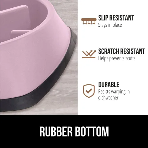 Miniatura 4 de GORILLA GRIP® Cuencos patentados de alimentación lenta sin BPA, juguete interactivo para perros y gatos, enriquecimiento de entrenamiento Rosa