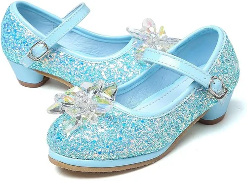 Miniatura 3 de Chiximaxu Zapatos de princesa Cosplay para niña de tacón bajo con flor de cristal (niñoniño)