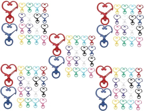 Miniatura 5 de 100 llaveros de corazón de durazno para manualidades, llavero de amor, llavero, clip, llavero a granel, clip de resorte, broche de presión