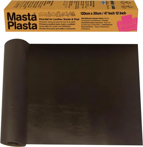 Miniatura 25 de MASTAPLASTA Cinta de reparación de cuero original, color gris pardo, 60 x 4 pulgadas (59.1 x 3.9 in). Calidad de tapicería. Parche de reparación