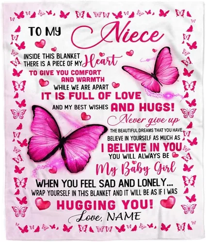 Miniatura 21 de Manta personalizada con texto en inglés «To My Niece», de Aunt Auntie Uncle Always Remember How Much I Love You Moon Butterfly Birthday Christmas