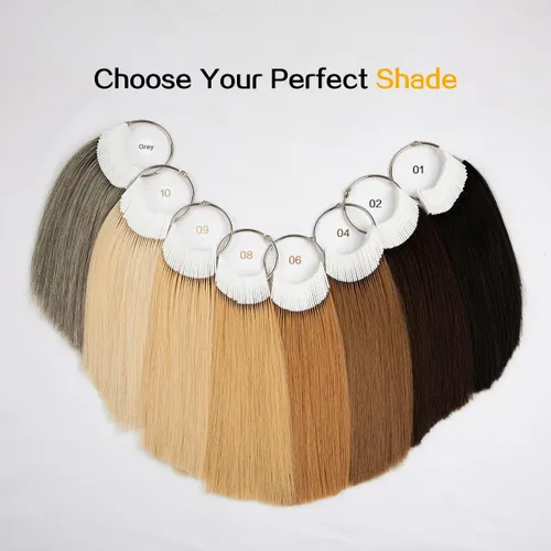 Miniatura 3 de Muestras de cabello para probar color, gris natural, cabello humano natural real, 30 hebras por paquete, 8 pulgadas