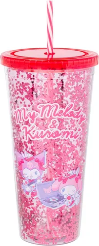 Miniatura 14 de Silver Buffalo Hello Kitty Globos de Corazón Vaso Térmico de Acero Inoxidable de Doble Pared con Pajilla, 22 Onzas Globos de corazón de Hello Kitty