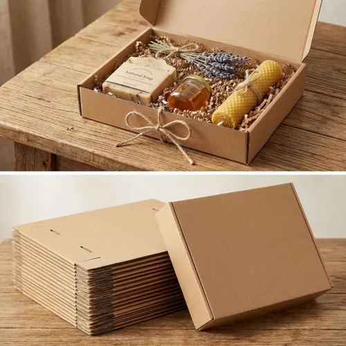 Miniatura 8 de Juego de 20 cajas de envío de 13x10x2 pulgadas, caja de cartón corrugado marrón para embalaje, envío postal, negocios