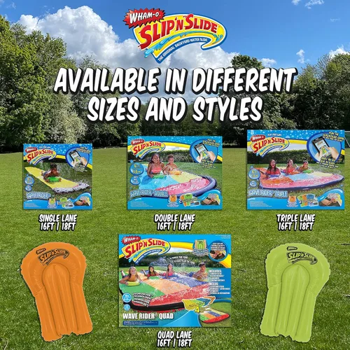 Miniatura 4 de Slip N' Slide Triple Racer con tabla de resbaladilla Boogie